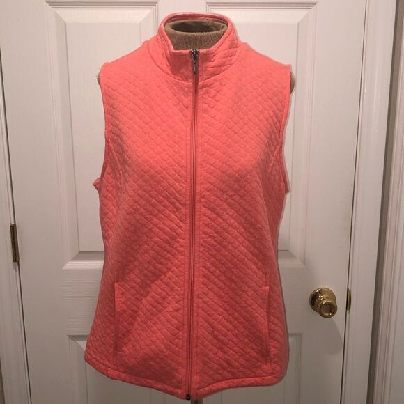Talbots Jackets & Blazers - TALBOTS coral zip front vest